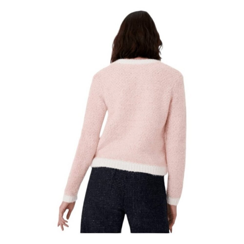 💕MAJE💕 Mission Sequin Embellished Stretch Knit Cardigan ~ Pale Pink - Picture 7 of 16